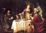 VICTORS, Jan The Banquet of Esther and Ahasuerus esrt oil painting